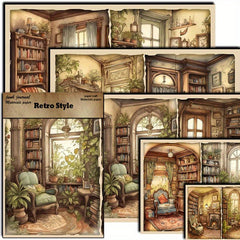 5pcs Large Retro Cabin Paper Journal Decoration Arts Crafts
