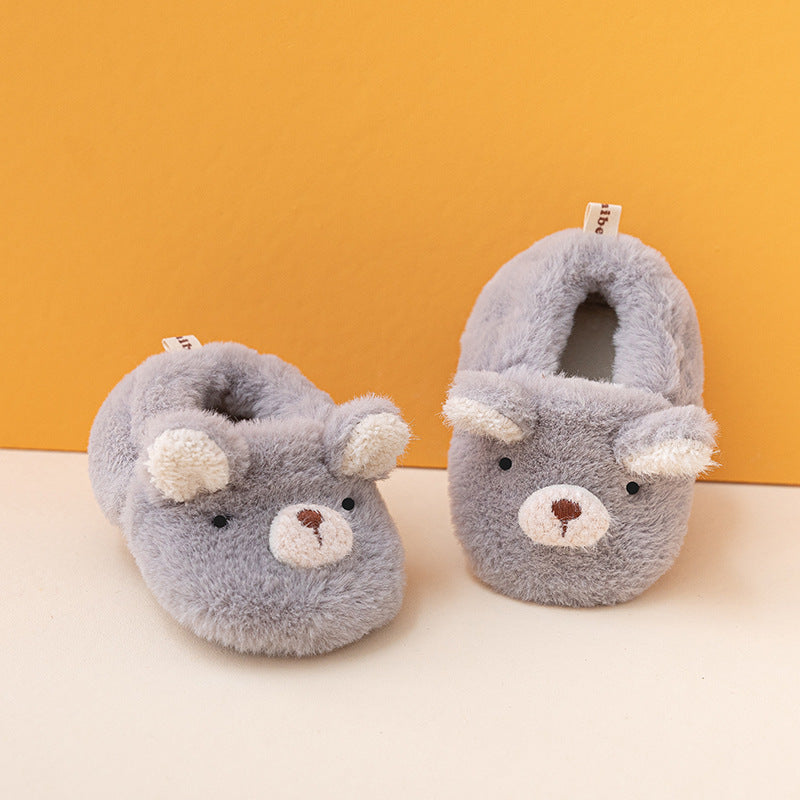 Cozy Furry Shoes for Baby Boys - Soft Slip-On Boots for Indoor Walking