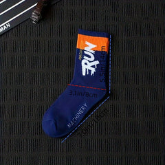 5 Pairs Men's Mid Calf Cotton Basketball Sports Socks
