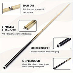 4pcs Hardwood Billiards Cue Stick with Stainless Steel Joint