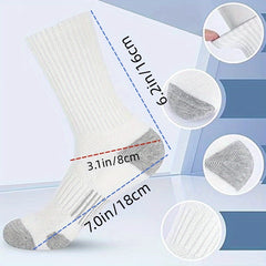 5 Pairs Men's Basketball Crew Socks for Autumn/Winter