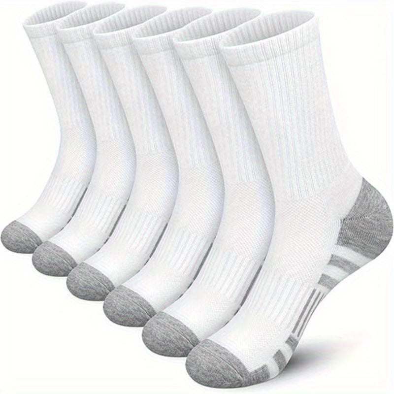 5 Pairs Men's Basketball Crew Socks for Autumn/Winter