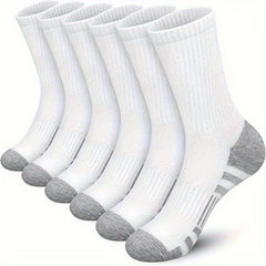 5 Pairs Men's Basketball Crew Socks for Autumn/Winter