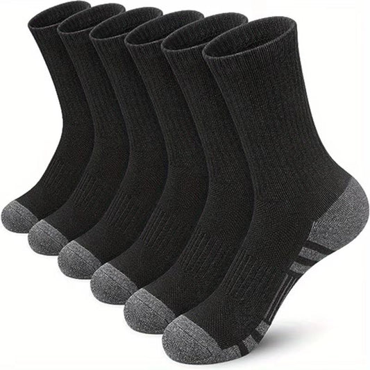 5 Pairs Men's Basketball Crew Socks for Autumn/Winter