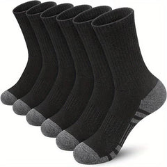 5 Pairs Men's Basketball Crew Socks for Autumn/Winter