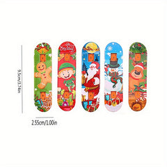 5pcs Christmas Finger Skateboard Mini Alloy Skateboard Assembly DIY Storage Box