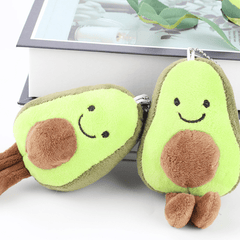 Avocado Keychain Plush Toy School Bag Ornament Car Key Pendant