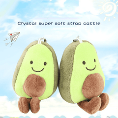 Avocado Keychain Plush Toy School Bag Ornament Car Key Pendant