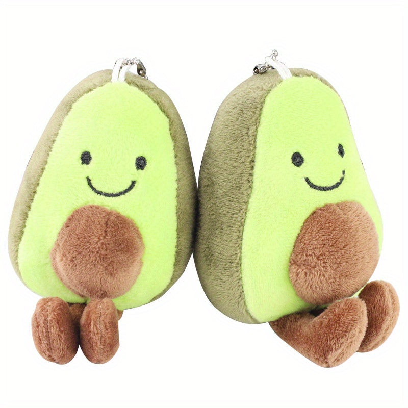 Avocado Keychain Plush Toy School Bag Ornament Car Key Pendant