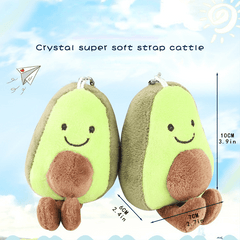 Avocado Keychain Plush Toy School Bag Ornament Car Key Pendant