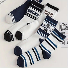 5 Pairs Men's Crew Socks Moisture Wicking Sports Socks