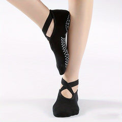 Thermal Non-slip Yoga Socks - Cross Strap Breathable Sports Socks