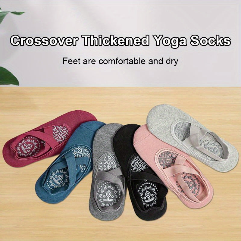 Thermal Non-slip Yoga Socks - Cross Strap Breathable Sports Socks