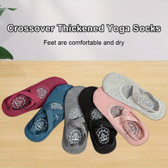 Thermal Non-slip Yoga Socks - Cross Strap Breathable Sports Socks