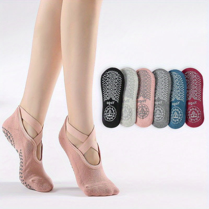 Thermal Non-slip Yoga Socks - Cross Strap Breathable Sports Socks