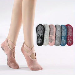 Thermal Non-slip Yoga Socks - Cross Strap Breathable Sports Socks