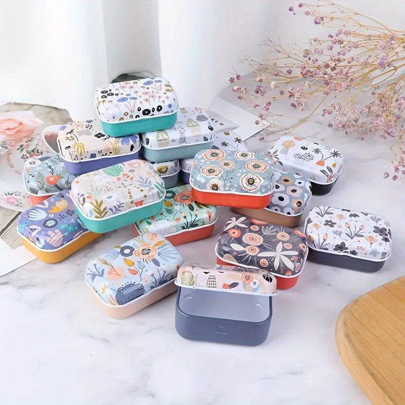 Mini Iron Box Floral Pattern Jewelry Coin Box Home Decor Christmas Gift