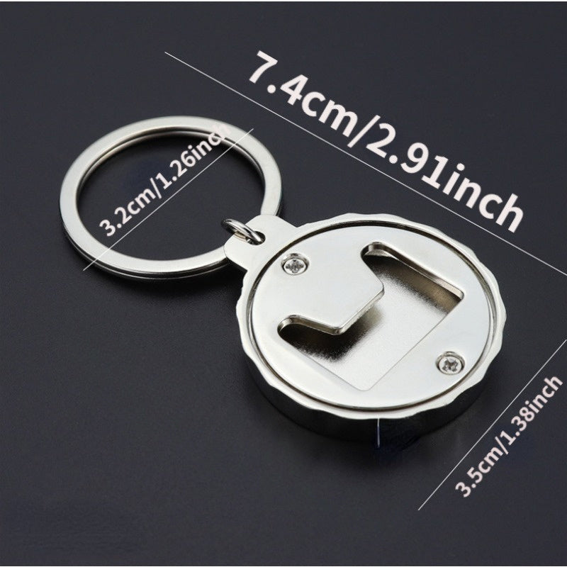Metal Keychain With Bottle Opener Keyring Pendant Ornament