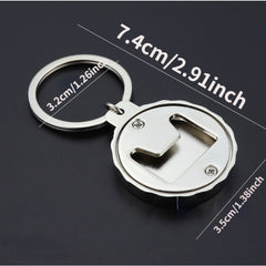 Metal Keychain With Bottle Opener Keyring Pendant Ornament