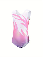 Girls Stretchy Sleeveless Workout Gymnastics Outfit