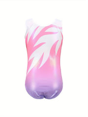 Girls Stretchy Sleeveless Workout Gymnastics Outfit