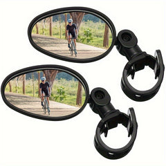 2pcs Handlebar Mirror Wide Angle for Safe Rearview On Mountain Bike
