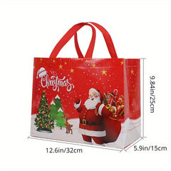 6pcs Christmas Gift Bags Xmas Tote Bags Non Woven Wrapping Shopping