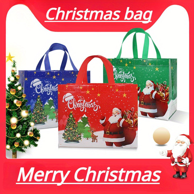 6pcs Christmas Gift Bags Xmas Tote Bags Non Woven Wrapping Shopping