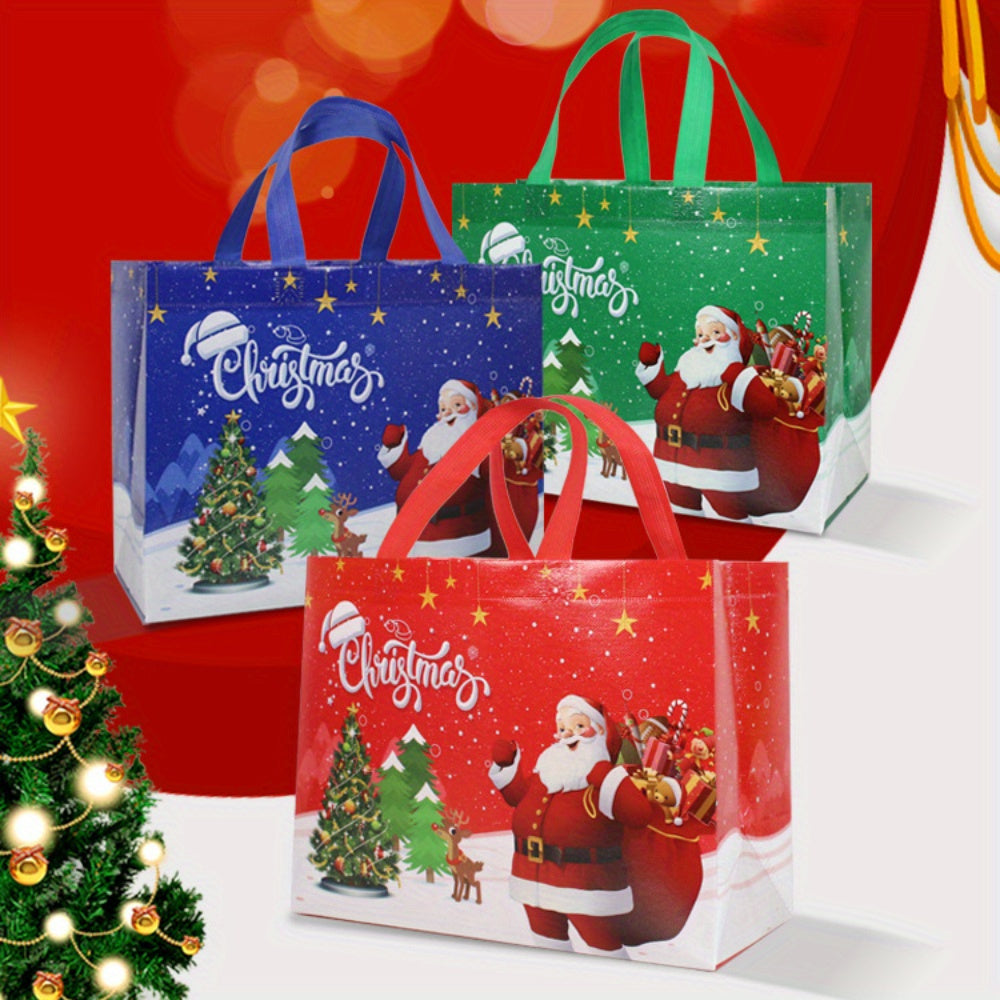 6pcs Christmas Gift Bags Xmas Tote Bags Non Woven Wrapping Shopping