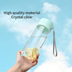 600ml Portable Anti-fall Water Cup Clear Leakproof Bottle With Scale & Filter