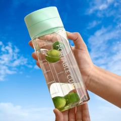 600ml Portable Anti-fall Water Cup Clear Leakproof Bottle With Scale & Filter