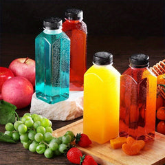 10pcs Plastic Juice Bottles Mini Fridge Bottles 4oz 5oz 12oz
