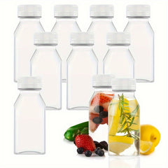 10pcs Plastic Juice Bottles Mini Fridge Bottles 4oz 5oz 12oz