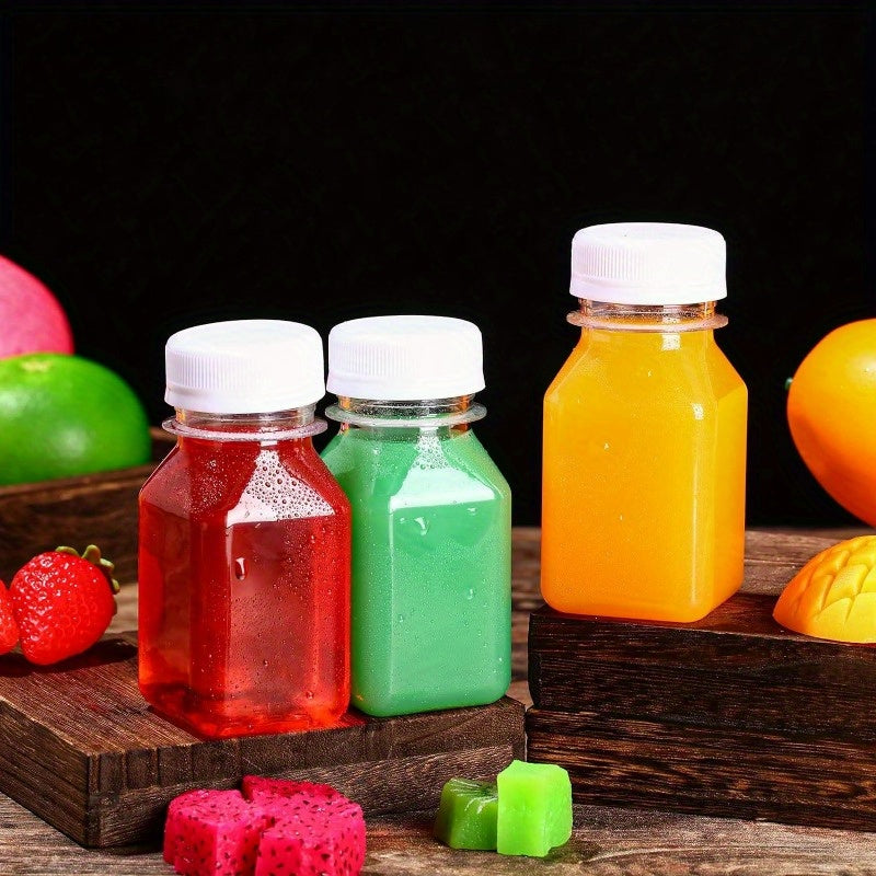 10pcs Plastic Juice Bottles Mini Fridge Bottles 4oz 5oz 12oz