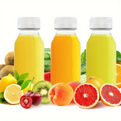 10pcs Plastic Juice Bottles Mini Fridge Bottles 4oz 5oz 12oz