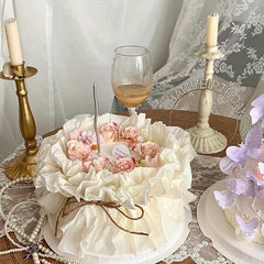 40sheets Snow Pear Paper Mirror Decoration Bouquet Cake Rim