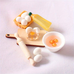 Dollhouse Kitchen Food Play Egg Bowl Olive Tool Model Shooting Props Toys