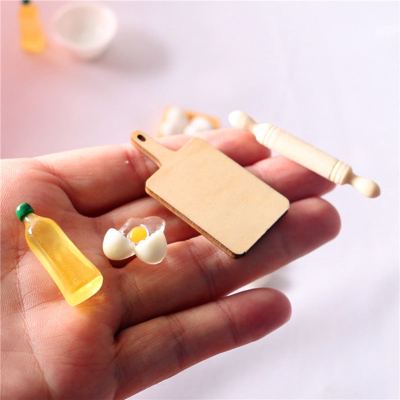 Dollhouse Kitchen Food Play Egg Bowl Olive Tool Model Shooting Props Toys