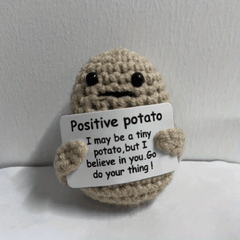 2pcs Potato Wool Knitting Doll Affirmation Card Gift Holiday Accessory