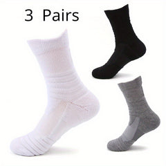 3 Pairs Outdoor Cotton Socks for Running Basketball Thickened Sports Socks