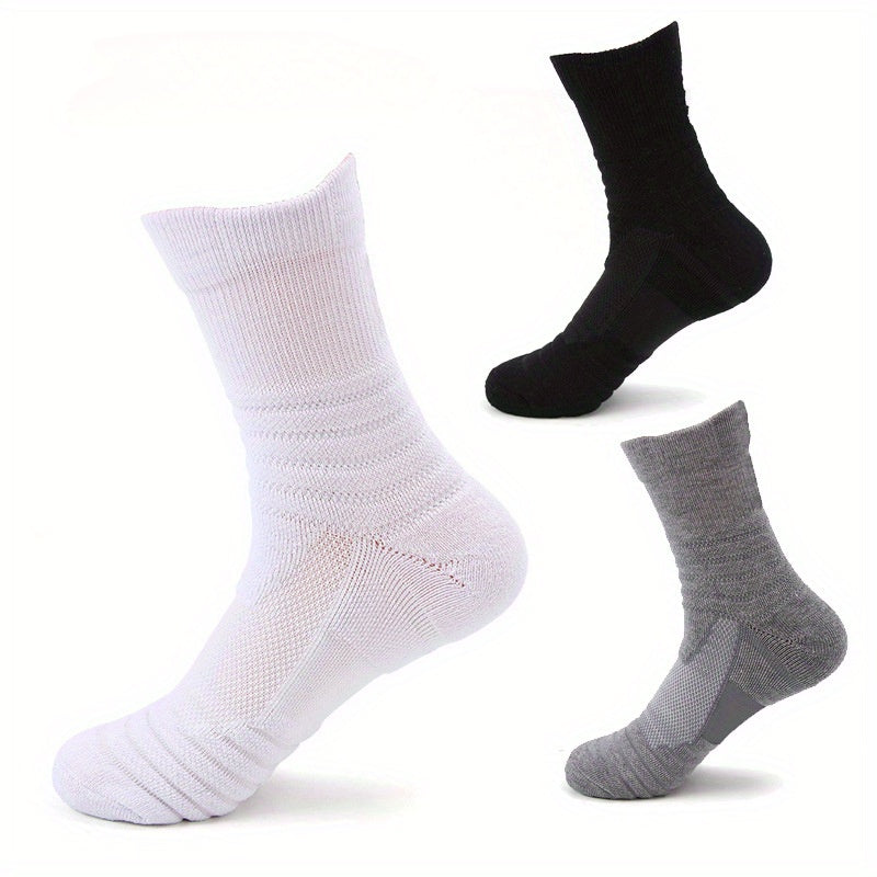 3 Pairs Outdoor Cotton Socks for Running Basketball Thickened Sports Socks