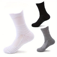 3 Pairs Outdoor Cotton Socks for Running Basketball Thickened Sports Socks