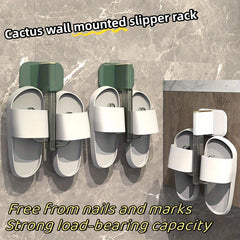1pc Wall Mounted Bathroom Slipper Rack Non Perforated Bathroom Storage Rack
