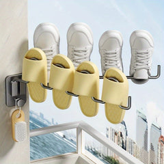 Foldable Shoe Rack Wall Mount Balcony Drying Hook