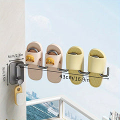 Foldable Shoe Rack Wall Mount Balcony Drying Hook