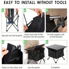 Portable Folding Camping Table Aluminum Lightweight Collapsible with Storage Bag