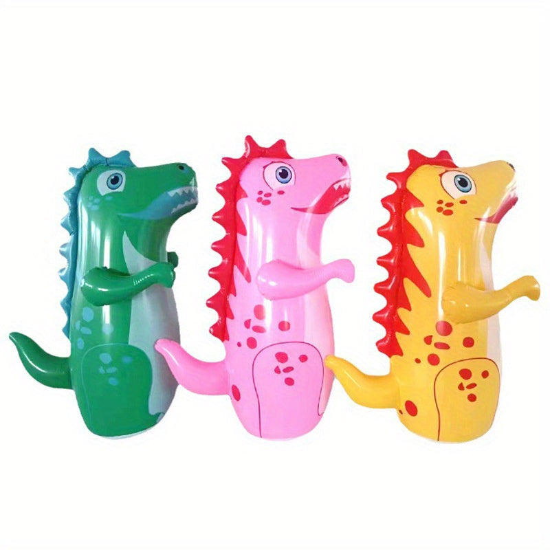 Inflatable Cartoon Dinosaur Wobbly Toy - Family Outdoor Game