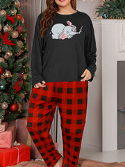 Lounge Set Women's Elephant & Butterfly Print Pajamas 2 Piece Set