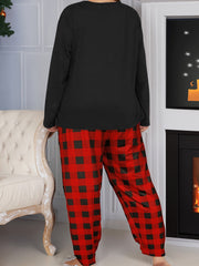 Christmas Lounge Set Women's Xmas Tee & Plaid Pants Pajamas
