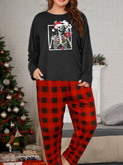 Christmas Lounge Set Women's Graphic Tee & Plaid Pants Pajamas